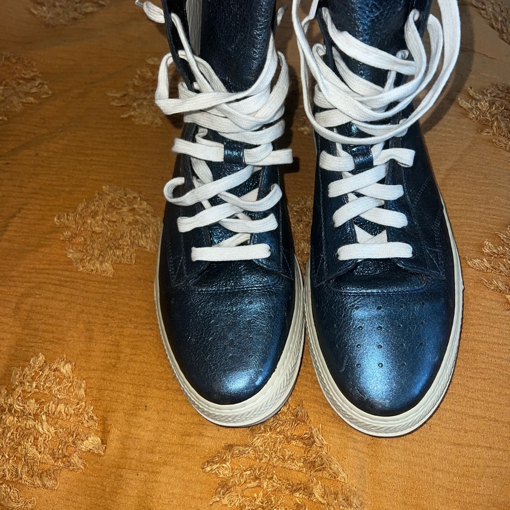 Burberry Leather Sneakers with White Laces